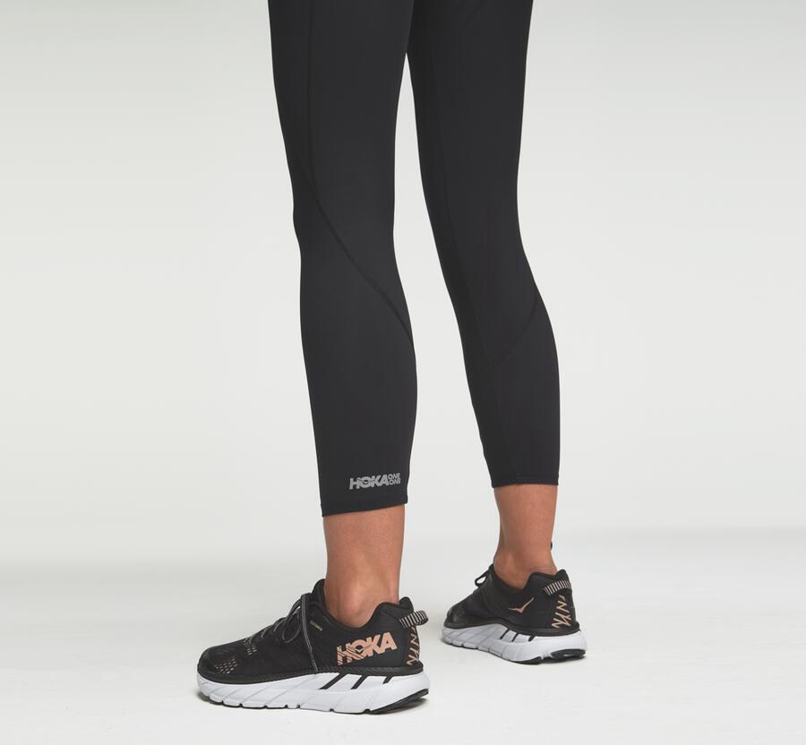 Hoka One One Womens Pants - Performance Crop Tight - Black - QMJN59736